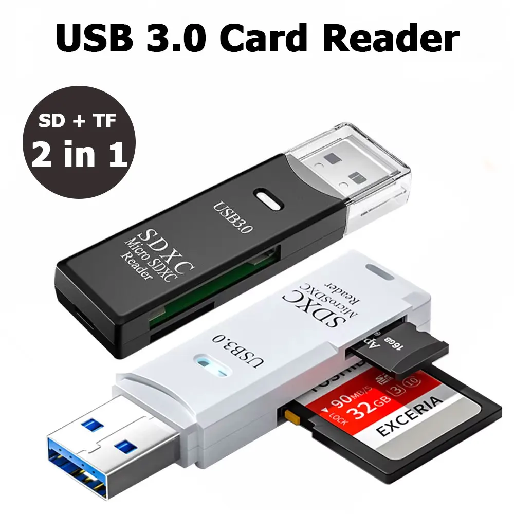 Tablet Accessories For Reading - 2-in-1-Kartenleser USB 3.0/2.0 Hochgeschwindigkeits-Kartenleser für Tablet,