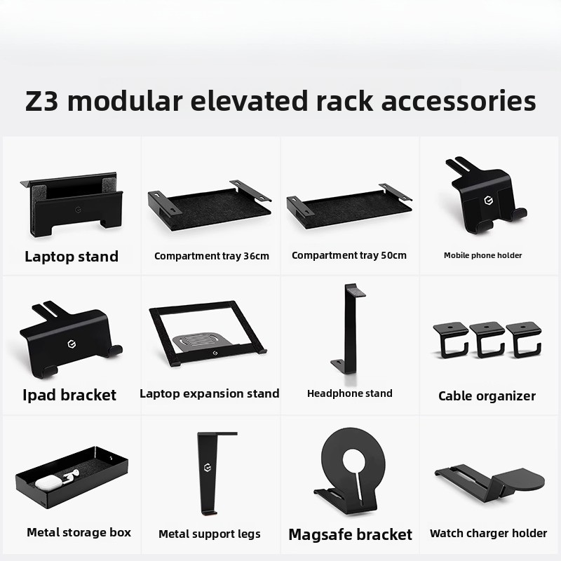 Tablet Stand Accessories - Z3 Modularer Monitorständer, multifunktionaler Schreibtisch-Organizer, Telefonhalter,