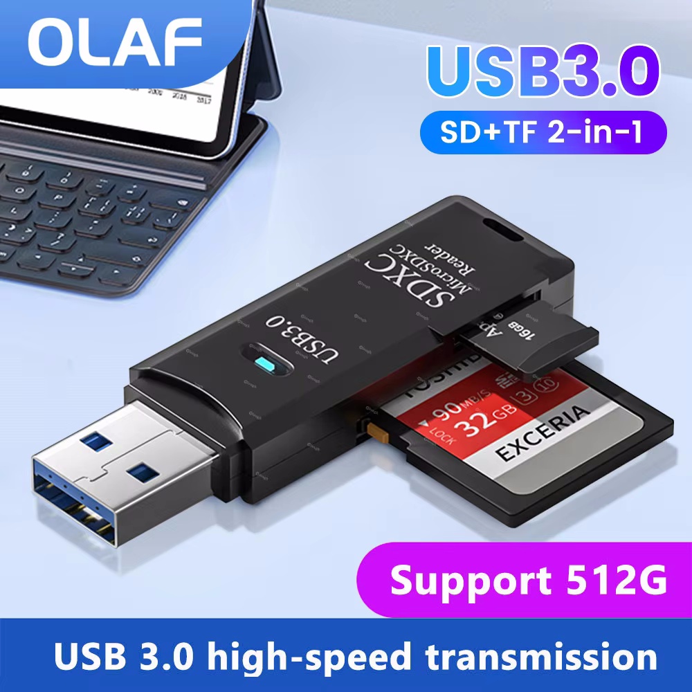 Tablet Accessories For Reading - USB3.0-Leseadapter USB-zu-SD/TF-Kartenleser-Anschluss für Mobiltelefone, Laptops, Desktop-Computer,