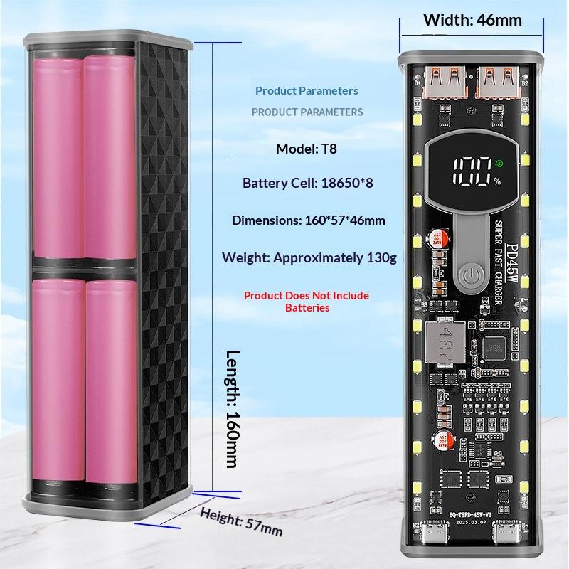 Tablet Accessories For Students - PD 45W Superschnelles Laden 8-Zellen 18650